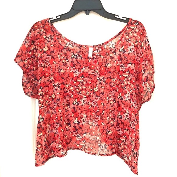 2/$15 Xhilaration- Floral Open Back Top - Picture 1 of 6